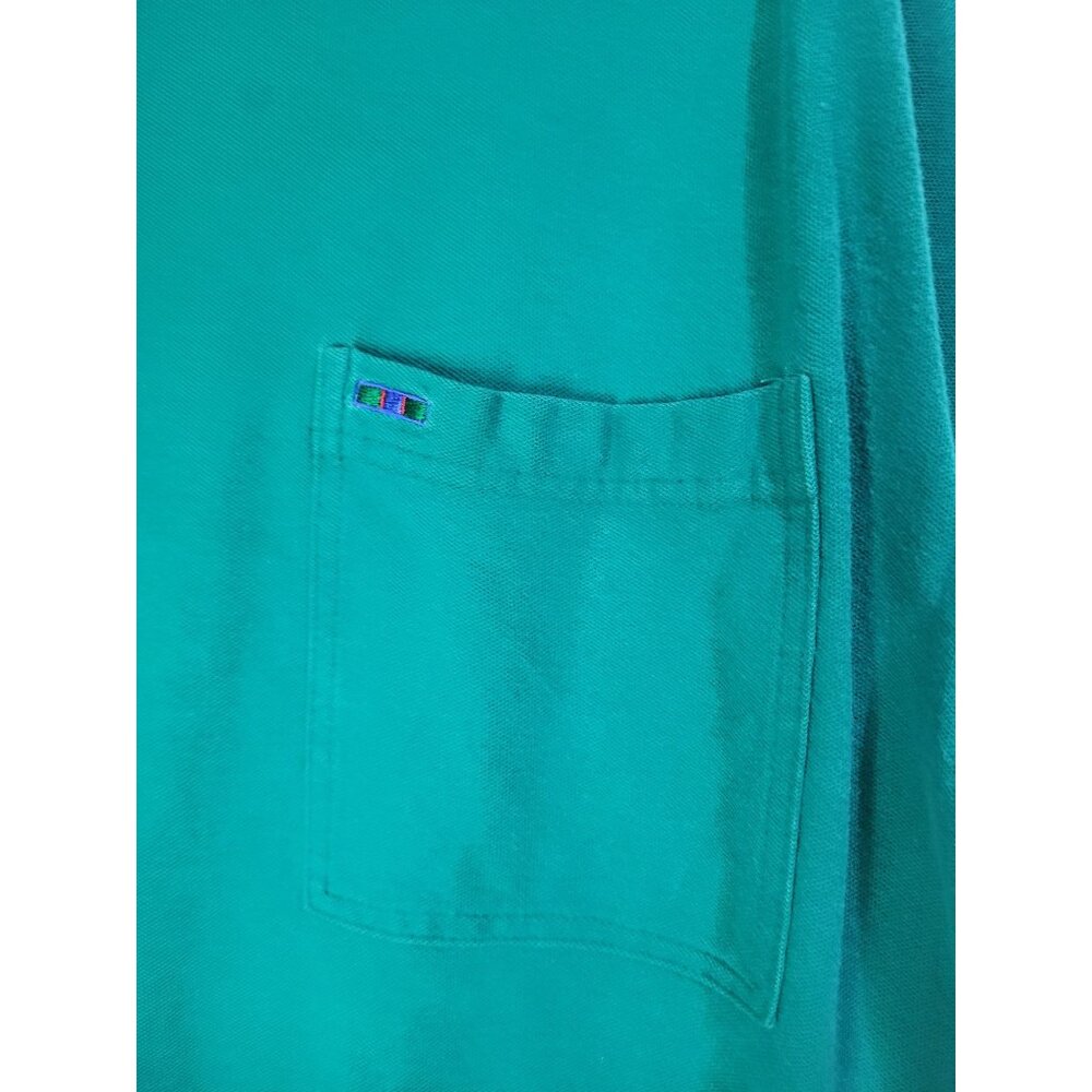 VTG Alexander Julian Colours Crew Neck Short Sleeve Shirt Pocket Green - Picture 3 of 8
